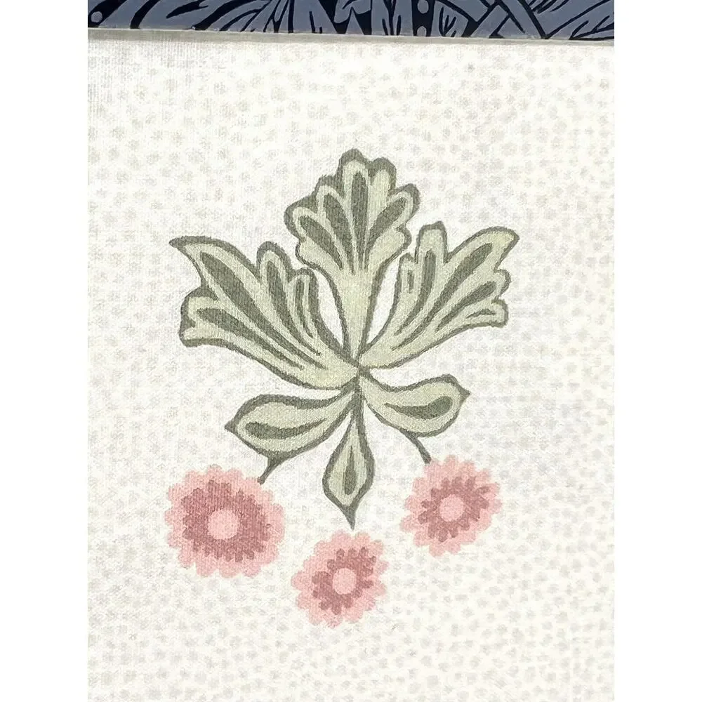 WILLIAM MORRIS Woodland Coral KING Pillowcases 2 Cotton Percale NIP